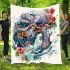 Sea turtle tattoo design with flowers and waves blanket