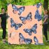Seamless pattern with a digital illustration of blue butterflies blanket