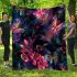 Seamless pattern with colorful glowing butterflies blanket