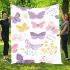 Seamless pattern with colorful pastel butterflies blanket