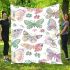 Seamless pattern with colorful pastel butterflies blanket