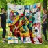 Simple and colorful painting of the musical instrument guitar blanket