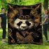 Steampunk panda with top hat and monocle holding blanket