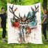 Trash polka style deer portrait blanket