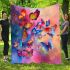 Vertical ai illustration of colorful butterflies blanket