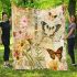 Vintage collage of vintage butterflies blanket