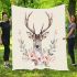 Watercolor deer with antlers blanket