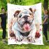 Watercolor english bulldog clipart blanket