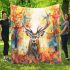 Watercolor illustration of the majestic deer blanket