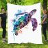 Watercolor sea turtle blanket