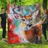 Whitetailed deer painting blanket