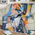 Abstract art painting of a cockatoo in blue blanket