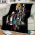 Abstract cityscape made of geometric shapes blanket