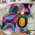 Abstract composition with geometric shapes and vibrant colors blanket