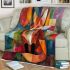 Abstract cubist fox geometric shapes blanket