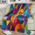 Abstract cubist fox with circles and squares blanket