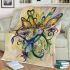 Abstract dragonfly with swirls and flowers blanket