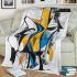 Abstract graffiti shapes in blue blanket