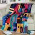 Abstract houses rich color palette blanket