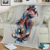 Abstract koi fish swirling colors and graceful curves blanket