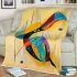 Abstract modern painting of an exotic bird blanket