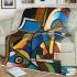 Abstract modern painting with geometric shapes blanket