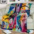 Abstract painting in the style of kandinsky with bright colors blanket