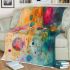 Abstract painting of circles and spheres blanket