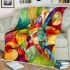 Abstract painting of vibrant colors and shapes blanket