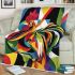 Abstract rooster colorful geometric abstract minimalist blanket