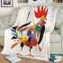 Abstract rooster colorful geometric abstract minimalist blanket