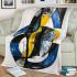 Abstract shapes in blue yellow and black forming blanket