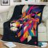 Abstract vector illustration of animal in colorful geometric shapes blanket