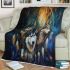 Alaska dogs with dream catcher area rug blanket