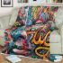 An intricate colorful painting blanket