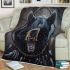 Angry black bear with dream catcher area rug blanket