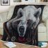 Angry white bear with dream catcher area rug blanket