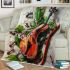 Ants and music notes and violin with green leaves blanket