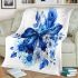 Beautiful blue butterfly with flowers blanket