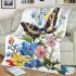 Beautiful butterfly surrounded by flowers blanket