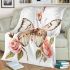 Beautiful butterfly with pink roses blanket