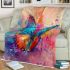 Beautiful colorful butterfly with wings made of feathers blanket