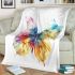 Beautiful colorful watercolor butterfly blanket