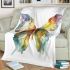 Beautiful colorful watercolor butterfly blanket