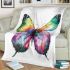 Beautiful colorful watercolor butterfly blanket