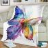 Beautiful colorful watercolor illustration of an abstract butterfly blanket