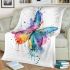 Beautiful colorful watercolor illustration of an abstract butterfly blanket