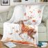 Beautiful deer autumn leaves flying blanket