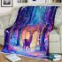 Beautiful deer in the winter forest blanket