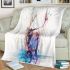 Beautiful deer watercolor splashes blanket